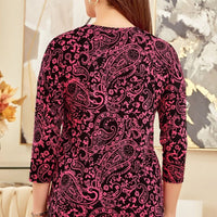 Black & Pink Paisley Tunic Top