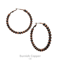 Navajo Pearl Hoop Earrings-Burnish Copper