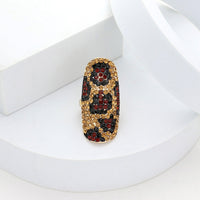 Leopard Print Pave Rhinestone Ring