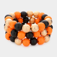 Halloween Beaded Stretch Bracelets-Set of 3