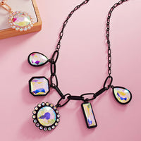 
              Geometric Stone Station Necklace
            