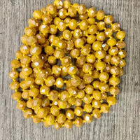 60” Crystal Bead Necklace-Mustard