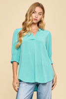 
              Dear Scarlett Lizzy Smock Top - Comfortable & Stylish Everyday Wear - Coastal Blue
            