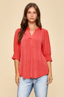 
              Dear Scarlett Lizzy Smock Top - Comfortable & Stylish Everyday Wear - Hot Coral
            