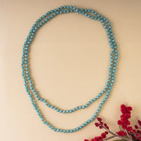 60” Crystal Bead Necklace-Turquoise Blue