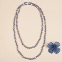 60” Crystal Bead Necklace-Gray