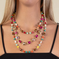 Layered Beaded Necklace-Multi