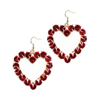 
              Dangling Delicately Red Heart Shape Hoops
            