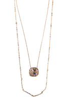 
              Gala Evening Champagne Crystal Layered Necklace
            