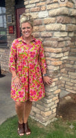 
              The Inspire Dress-Lime/Pink
            