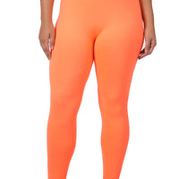 PLUS Neon Coral Microfiber Leggings