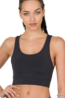 
              Athletic Racerback Padded Bra, Black
            