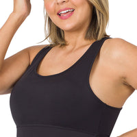 Athletic Racerback Padded Bra, Black