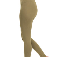 Premium Cotton Legging in Dusty Olive, reg size