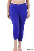 
              Cotton Capri Leggings in Bright Blue
            