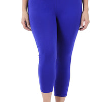 Cotton Capri Leggings in Bright Blue