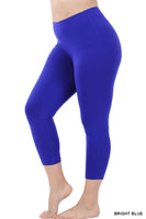 
              Cotton Capri Leggings in Bright Blue
            