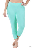 
              Cotton Capri Leggings in Mint
            