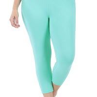 Cotton Capri Leggings in Mint