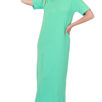 Mint Short Sleeve Maxi Dress