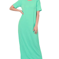 Mint Short Sleeve Maxi Dress