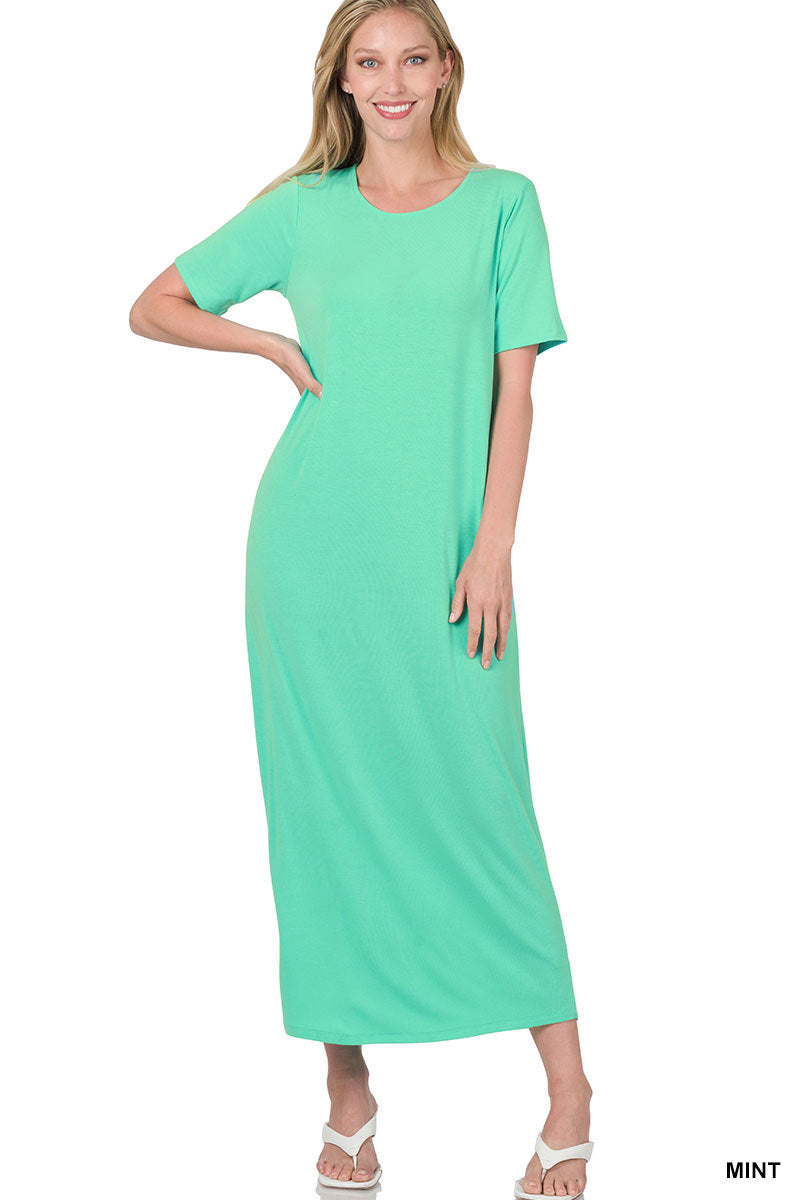 Mint Short Sleeve Maxi Dress