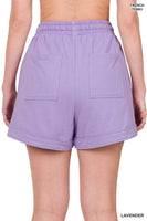 
              PLUS Lavender French Terry Drawstring Shorts
            