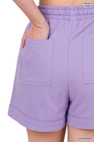 
              PLUS Lavender French Terry Drawstring Shorts
            
