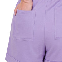 PLUS Lavender French Terry Drawstring Shorts