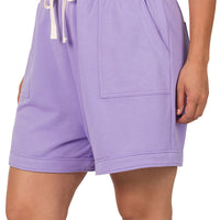 PLUS Lavender French Terry Drawstring Shorts
