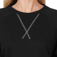 French Terry Raglan Pullover, Black