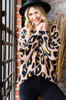 
              Leopard Print Round Neck Sweater
            