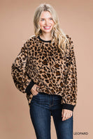 
              Trendy Animal Print Pullover Top
            