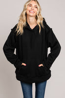 
              Casual Faux Fur Lined Hoodie-Black
            