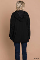 
              Cotton Soft Terry Hoodie Top-Black
            