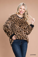 
              Trendy Animal Print Pullover Top
            