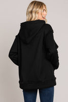 
              Casual Faux Fur Lined Hoodie-Black
            