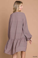 
              Boho Tile Print Babydoll Dress
            