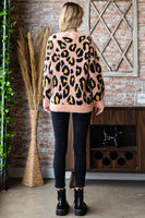 
              Leopard Print Round Neck Sweater
            