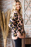 
              Leopard Print Round Neck Sweater
            