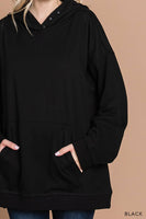 
              Cotton Soft Terry Hoodie Top-Black
            