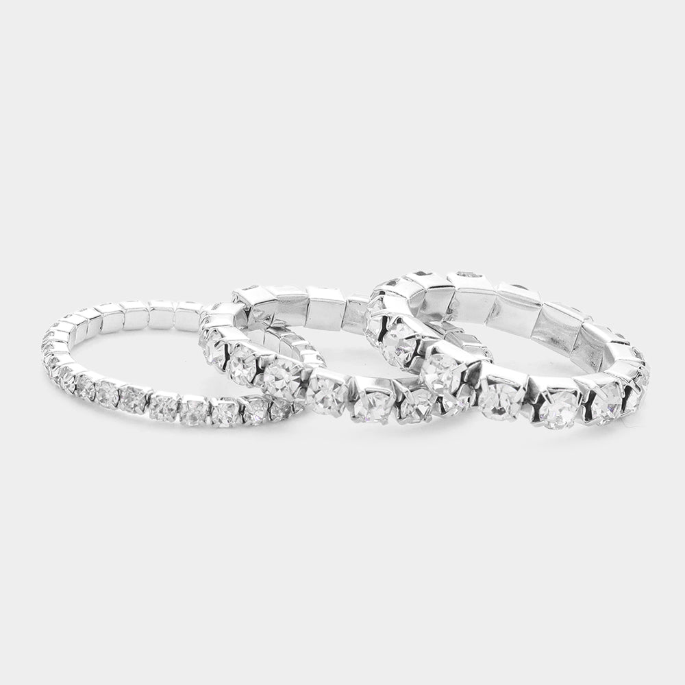 Clear Rhinestone Stretch Rings