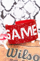 
              Game Day Cuff Bracelet-Red and White
            