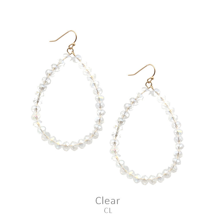 Clear Crystal Teardrop Earrings