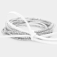 Rhinestone Layered Stretch Bracelet Set