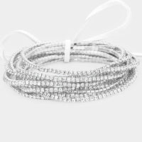 
              Rhinestone Layered Stretch Bracelet Set
            