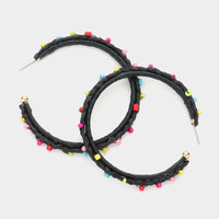 Braided Seed Bead Hoop Earrings