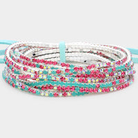 
              Rhinestone Layered Stretch Bracelet Set
            