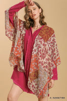 
              Sunset Floral Mix Kimono
            