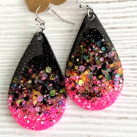Glitter Acrylic Teardrop Earrings